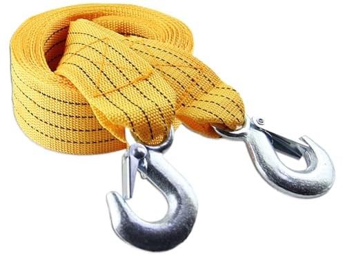 Cinta de arrastre de alta resistencia 5 m | Cuerda de nailon de 5 toneladas (11.000 lb) con ganchos resistentes, guantes de seguridad d | coches de uso universal, solución de problemas, transporte