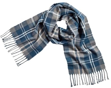 Chums Checked Scarf with Fringe Trim Cosy Tartan Style Wrap for Cold Weather Teal