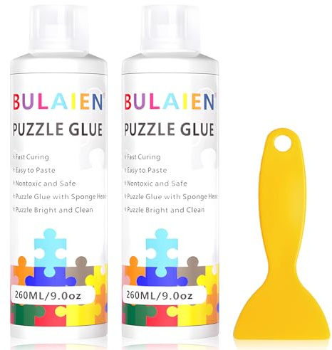 Rbleote Puzzle Kleber Puzzlekleber 260ml*2 Mit Einfachem Schwammkopf Und Applikator Geeignet Für Kinder Und Erwachsene