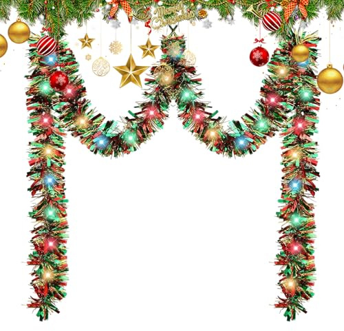 Lametta Für Den Weihnachtsbaum - Formbar Glänzend Aufhängbar,Weihnachts Lametta Band Als Baumdekoration,für Geburtstag Neujahrsparty Wand Treppengeländer Decke Klassenzimmer