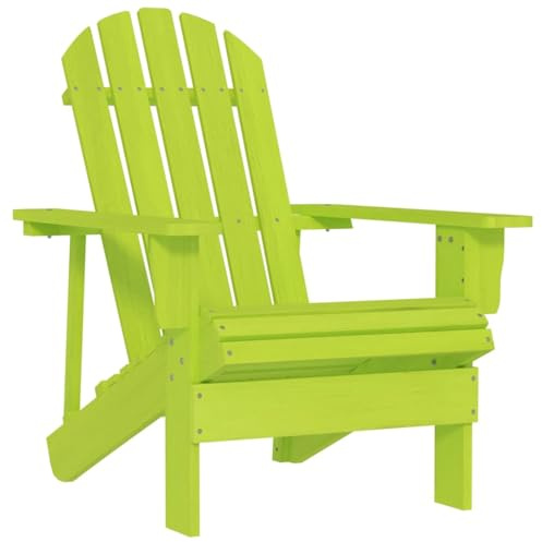 Ordellia Chaise Fauteuil Adirondack de Jardin en Bois de Sapin Massif Vert, siège avec Dossier et accoudoir, 69,5 x 86,5 x 89,5 cm, pour terrasse, Balcon, Patio et détente extérieure
