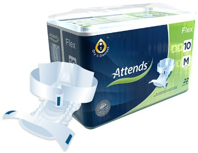 Attends Flex 10M, Inkontinenzprodukt mit Gürtelverschluss, bei starker Inkontinenz, Größe M, 22 St