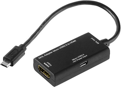 YAYAGO MHL Adapter Kabel Micro USB auf HDMI für Sony Xperia Z3 Compact Inklusive 1Am Netzteil Reiseladekabel