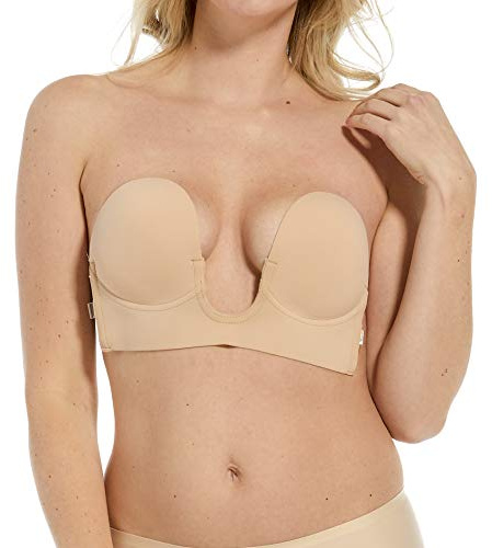 MAGIC Bodyfashion Damen Push-Up Klebe-BH luve bra, Beige, Size- C