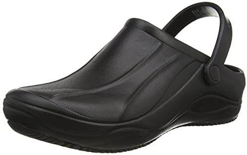 Oxypas Safety Jogger Clogs für Damen - Smooth - Leichter Arbeitsschuh für Herren, ideal für Krankenhaus, Küche oder Garten, Schwarz, Größe EU 38
