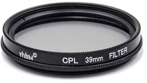 vhbw Filtre polarisant Universel pour Les objectifs d'appareil Photo 39mm - Polariseur Circulaire (CPL), Noir