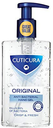 Cuticura Original Crisp Fresh Anti Bacterial Hand Gel 250ml | Quick Drying | Kills 99.9% Bacteria with Anti Viral Action | Personal & Commercial Use | Prevent the Spread of Germs