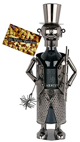 BRUBAKER Flaschenhalter Schornsteinfeger Metall Skulptur mit Geschenkkarte