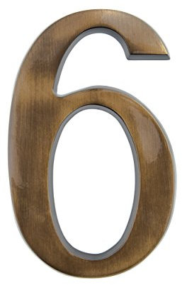 HUBER Hausnummer 6/9 aus Messing 20 cm I Hausnummern für Haus & Tür I Hausnummer XL I Hausnummernschilder in edlem Messing 3D Design, house number