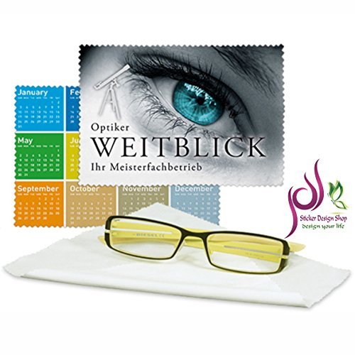 Sticker Design Shop Glasreinigungstuch Brillenputztuch individuell Bedruckt mit ihrem Wunsch Foto (mit Geschenkbox)