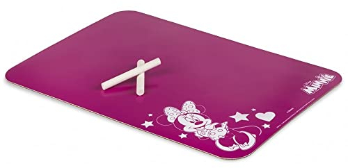 Disney- Minnie Tableau à Craie 27 x 38 cm Noir marqueur, 667096, Rose et Blanc