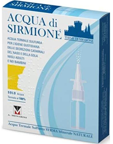 3X ACQUA DI SIRMIONE MENARINI - Spray 100% Acqua Termale Sulfurea per Igiene Quotidiana di Naso e Gola - 6 FLACONCINI da 15ml