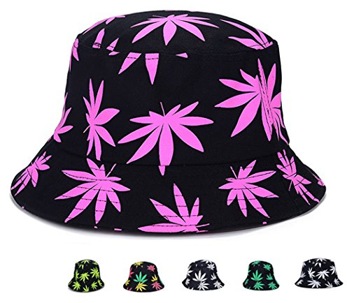 Bucket Hat Cap Marihuana Weed Leaf Cannabis - Foldable Snapback Men Women, Stil 3, Violett, Einheitsgröße
