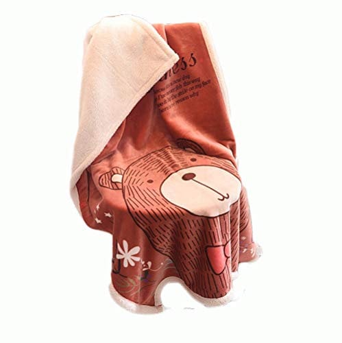 Doppelte Verdickung Babydecke/Kinderdecke, Sehr Weiche Decke für Babys Flanell Kuschlige Decke, Weiche für Babybett/Kinderwagen, Neugeborenes Geschenk, 100 x140 cm (Braunbär)