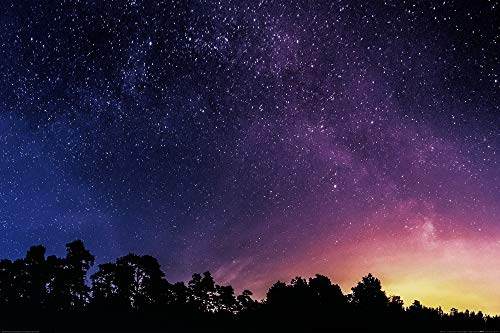 1art1 Sternenhimmel XXL Poster Sternenklarer Nacht-Himmel Plakat | Bild 120x80 cm
