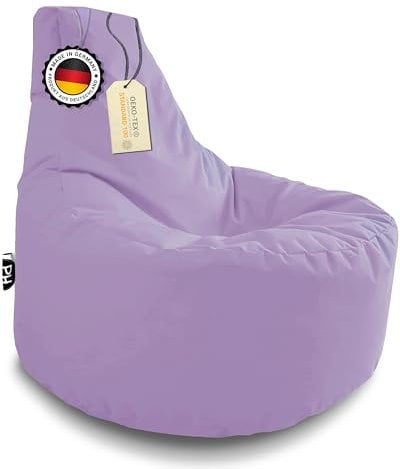 PATCH HOME Gamer Kissen & Lounge Sitzsack – befüllbar mit Reißverschluss, gefüllt mit Styropor, geeignet für In- & Outdoor. Perfekt als Gaming Sessel Sitzkissen (Flieder - Ø 80cm x Höhe 90cm)