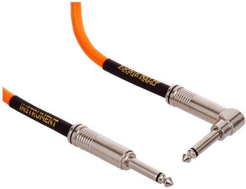 Ernie Ball 10 ft Braided Straight Angle Instrument Cable - Neon Orange