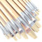 Flat Artist Paintbrushes - 12Pc Long Handled Wooden Paint Brush Set
