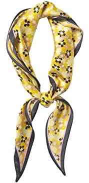 Becksöndergaard Tuch Damen Nightin Siru Yellow Seidentuch Blumen Print Gelb 100% Seide 112x37 cm - 2001650008-405