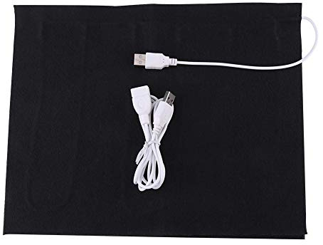 Heizkissen 1 Stück 5V USB Waschbar Elektrisches Tuch Aus Kohlefaser Heizkissen Heizelement 35 ℃ -50 ℃ für Nacken Rücken Bauch Lendenwirbelsäule Schwarz