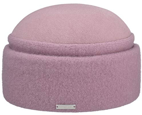 Seeberger Bubett Damentoque Toque Haarfilzhut Damenhut Damenmütze Damen - Made in Germany mit Umschlag, Umschlag Winter Herbst-Winter - One Size Altrosa