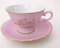 Tazza da te' rosa con nome dipinto a mano in oro 24 carati
