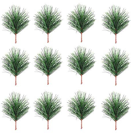 SOIMISS Pcs Aiguilles De Pin Vert Artificielles Branches De Pin De Noël Pics Tiges Pics Floraux Houx Branche De Pulvérisation pour Bricolage Guirlande Arbre De Noël Artisanat De