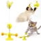 Windmühle Katzenspielzeug Plattenspieler,Interaktiv Katzenspielzeug,Pädagogisches Katzenspielzeug Drehscheibe Spielzeug für Katzen mit Saugnapf/Feder/Ball für Katze Zum Spielen,BeißEn,Kauen Und Treten