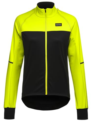 GORE WEAR Women's Cycling Jacket Phantom, GORE-TEX INFINIUM, Black/Neon Yellow, 44