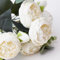The Baked Studio Bouquet de pivoines artificielles en soie et rose thé 9 têtes de plantes artificielles réalistes pour loisirs créatifs, gâteaux, salon, décoration de mariage (blanc lait)