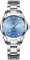 Montres Femmes Classic Business avec Bracelet en Acier,Montre Femme élégante à Quartz en Acier Inoxydable (Bleu Clair)