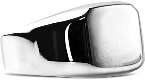 Bishilin Herren Ring Silber 925 Eckig Gr.63 (20.1), Ringe Personalisiert Siegelring Quadrat 22MM Partnerring Ringe Biker Silber für Männer Jungend