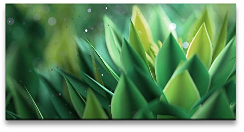 Paul Sinus Leinwandbild 120x60cm Grüne Blätter Blüten Kunstvoll Dekorativ Zauberhaft