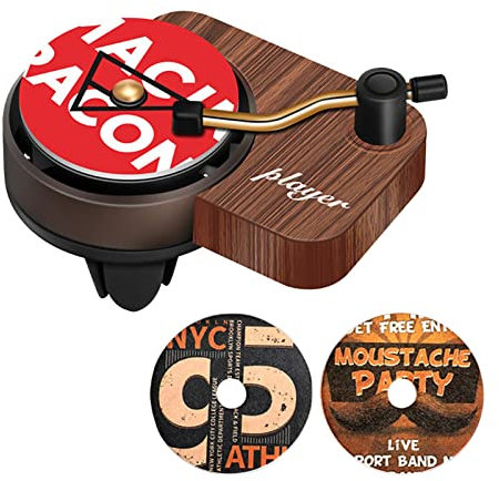 Auto Aromatherapie Diffusor, Plattenspieler Lufterfrischer, Retro Lüftungsclip Plattenspieler Parfü Duft Diffusor mit Nachfüllpads für Auto LKW Büro Heimdekoration schwarz lampe up ultraschall