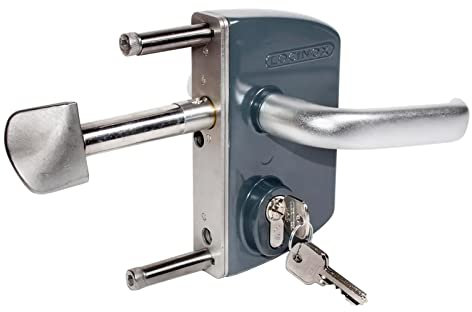 Locinox Serrure de Porte Coulissante Lskz Hoftorschloss, Ecluse, Château pour Portails Coulissants avec Couche de Poudre Edelstahlmechanismus (RAL7016 - Gris Anthracite, Largeur Du Cadre 60x60 MM)