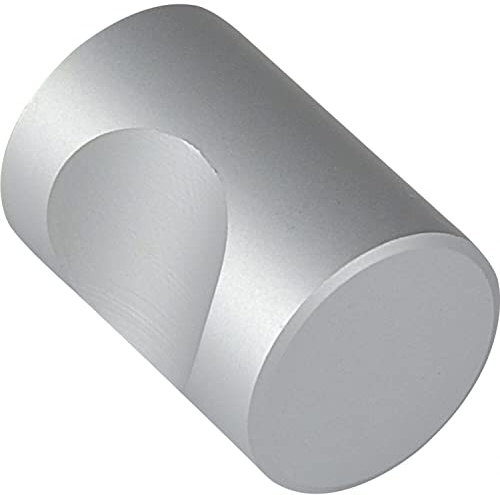 OBF 72 0522 47 Natur eloxiert Grimme Alasco Designer Schubladenknopf ø 15 mm, Möbelknauf, zylindrisch Tiefe 24 mm Möbelknopf Aluminium, DM 18 mm
