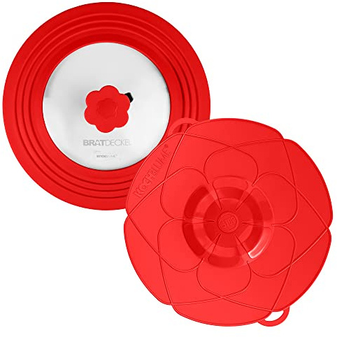 Kochblume & Frying Lid Universal Lid Saver Set | Kochblume L Diameter 14-24 cm & Frying Lid Diameter 22-28 cm | Splash Guard | Premium Silicone & BPA Free | Dishwasher Safe | Heat Resistant | Colour