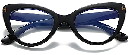Hubeye Katzenauge Lesebrille für Damen Modisch Großem Rahmen Anti-Blaulicht Brillen Cat eye Lesehilfe mit Brillenholster 3.00