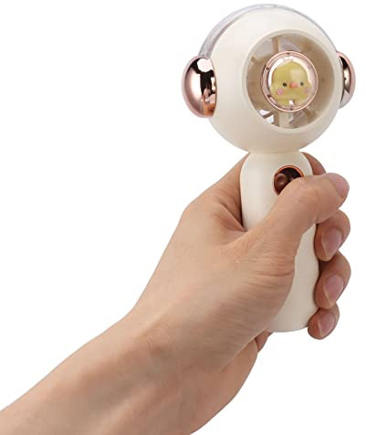 Joli Ventilateur de Brumisation Portable avec Fonction D'atomisation Petit Ventilateur de Brume de Poche Rechargeable par USB 500mAh (Blanc)