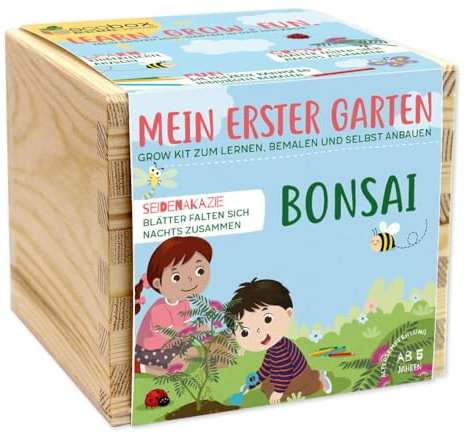 Feel Green ecobox-Kids-Edition Bonsai, Nachhaltige Geschenkidee (100% Eco Friendly), Grow Your Own/Anzuchtset, Made in Austria