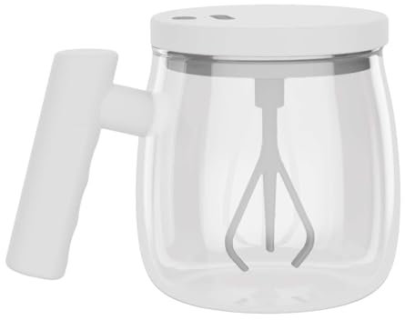 JISADER Automatic Stirring Cup, Electric Blender Cup, 13.5oz Electric Blender Coffee Mug for Travel, White