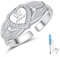 KINGWHYTE Asche Ringe für Frauen 925 Sterling Silber Herz Schmetterling Ring Urne Ringe für Asche Frauen Asche Keepsake Kremation Schmuck für Asche
