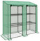 Outsunny Serra da Giardino con Copertura in PE e 6 Mensole a Rete, Serra Addossata da Balcone con 2 Porte Avvolgibili, 143x46x151cm, Verde