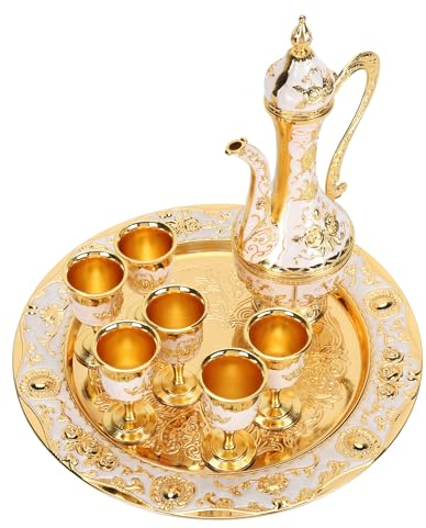 Metal Turkish Tea Set Vintage Coffee Pot Set Turkish Copper Coffee Cup Set for Home Bar, Collectibles, Metal Turkish Tea Set Vintage Coffee Pot Set Turkish Copper Coffee Cup Set