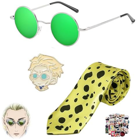 JinYu Cosplay Krawatte Brille Pins Anime Cosplay Prop für Fans