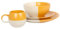 Nicola Spring 16pc Stoneware Dinner Set - Mustard - 4-Person Dining Set Kitchen Ceramic Two Tone Dinnerware Crockery Plates, Coffee Tea Mugs and Bowls Set for Starters, Sides, Mains, Dessert