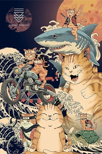 Pyramid International Vincent Trinidad Poster Catana Montage - A Feline Fusion