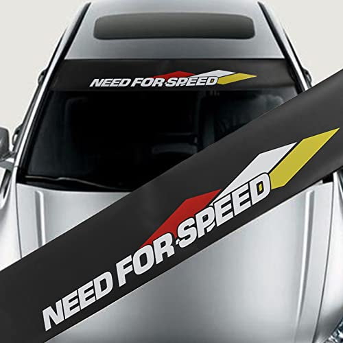 Universelles Auto Reflektor Aufkleber Set - 130x21cm PVC Aufkleber für die Windschutzscheibe mit Rakel - Erhöht die Sichtbarkeit bei Nacht (Need for Speed Style)
