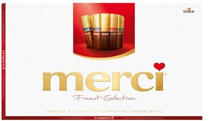 Chocolat 400g Allemagne compatible avec Merci Finest Selection Grande Variété - 1 x 400g - Spécialités au chocolat fourrées et non fourrées - compatible avec Merci