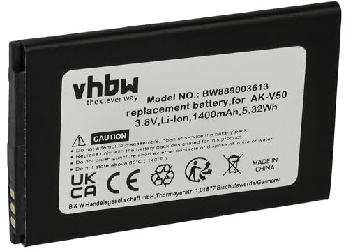 vhbw Akku kompatibel mit Emporia Active V50 4G, V50 Handy Smartphone Telefon (1400 mAh, 3,8 V, Li-Ion)